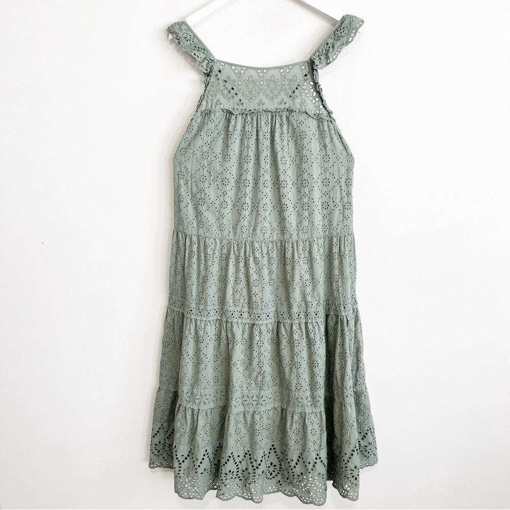 Anthropologie Green Lace Midi Dress - Picture 3 of 10
